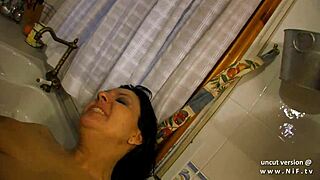 horny french milf gets assfucked n double stuffed with veggies in kitchen uh