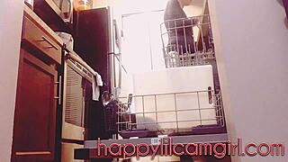 giantess babe cleans kitchen ignoring your tiny stares