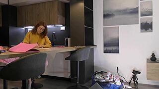 Redhead college coed's miniskirt try-on turns porn casting wild