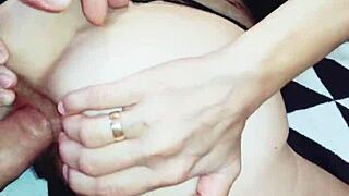 bold wife fuck with husband's friend in lingerie pov