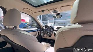 Girlfriend masturbates alone in car park squirting wildly