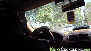 cuck mistress jizzy humiliates with group cock worship