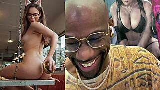 Petite Tan Teen Jiggly Ass Fucked Bald Pussy Teases Cock!