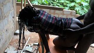 this sneaky slut neighbor kept teasing so i spanked fucked her outside