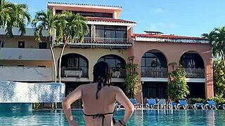 poolside fun leads to steamy hotel couple romp