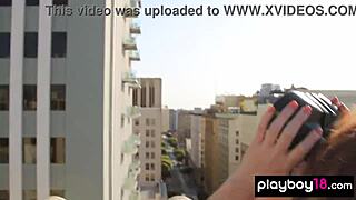 Busty Redhead Teen Elizabeth Marxs Strips Naked Rooftop Tease