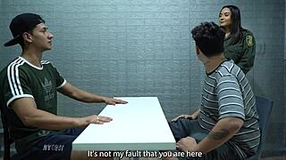 thief breaks in but slutty cop pins him down for rough pussy pounding ride