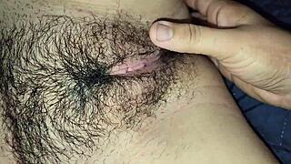 check out my cuñada's hairy tight pussy creampie