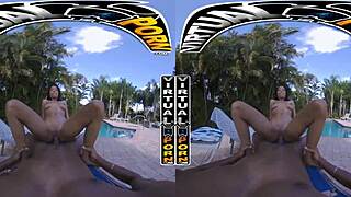 petite babe enters cum-filled garden with monster black cock