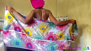 Wanna watch ebony babe take big black cock doggystyle in the kitchen?