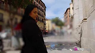 shameless valen pink bends over for outdoor doggystyle cowgirl riding in madrid streets