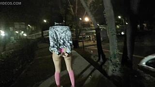 Mexican babe flashes tanga on risky outdoor public stroll