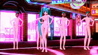 hatsune miku and megurine luka shake big asses dancing cum explosion!