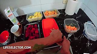 hey cheat on gf with roommate solange in shower handjob pov? 🔥😏