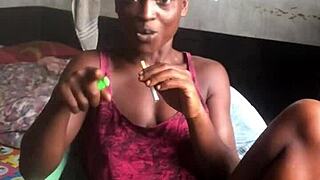 crazybitch smokes sexy in lane lords room