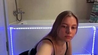 horny bbw teen fingers wet pussy while stepbrother games