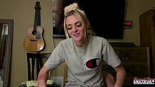 Petite Blonde Teases Juicy Titties Wet Pussy