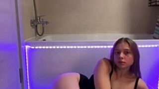 horny bbw teen fingers wet pussy while stepbrother games