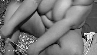 hidden camera catches busty bbw stepmom squirting while cheating on husband