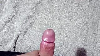 skinny girl moans loud while masturbating to massive solo cumshot