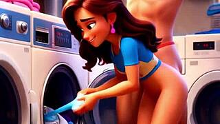 laundry day with milf turns into wild anal pounding