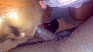 yo this ghetto babe sucks dick so wet n sloppy