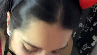 DEBORA PRADO SMOKES JERKS THEN GAGS ON MONSTER COCK!