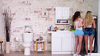 Lily Larimar and Aliya Brynn Feel Deep Lesbian Oral Desire in Dorm Room Bliss