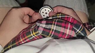 Who's locked up and leaking the most in this chastity play compilation?