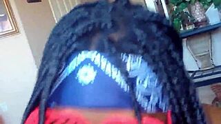 Ebony Teen's Sloppy Deepthroat Facial for Valentine's Huge Cumshot