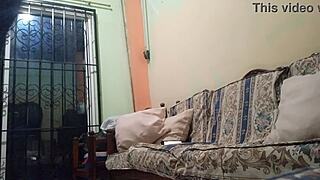 Chubby Stepmom Masturbates Fat Ass on Sofa