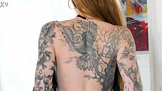 tattooed blonde penny archer chokes on rough face fuck hookup