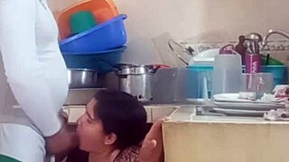 neighbors freak out as cute latina wife squirts on huge cock in kitchen