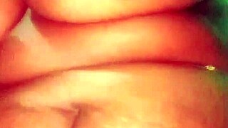 Horny Asian amateur with big tits and ass fucks brinjal deep while fingering wet pussy for orgasmic homemade fun