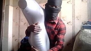 my big tits mannequin takes a fresh creampie load