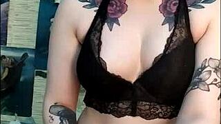 Stunning babe edges friend's cock to explosive cumshot!