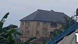 black couple gets kinky on rainy day with close-up missionary pussy pounding and moans