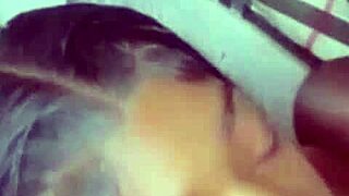 Shy Stepsis Caught Kneeling Again Sucking Massive Black Cocks!