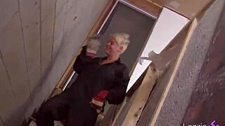 teen milf lesbians toy fuck in garage!