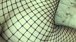 skinny milf slips into black stockings for hot pov assfucking