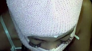 masked curvy babe deepthroats that monster bbc up close 😩🔥💦