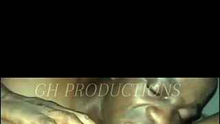 ghetto slut's pussy and asshole get stretched wide eaten out then bent over for rough pounding and ass cumshot