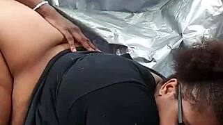 i'm that nerdy ebony with fat ass moaning outside as big cock pounds me