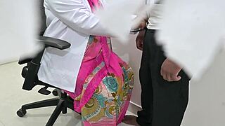 telugu doctor carefully examines patient's cock in clinic visit