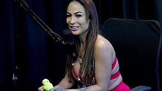 belinha baracho flashes tits with celebs in sheer red