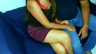 indian bhabhi slut bends over for boss's huge cock creampie in cinema