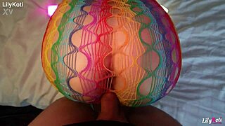 horny gf with huge natural tits in fishnets sucks cock rough pov homemade tape!