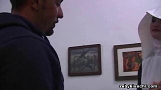 omg this young nun slut deepthroats and fucks till cum on face