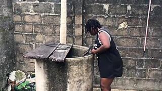 boyfriend pounds pornstar girlfriend hard by the well
