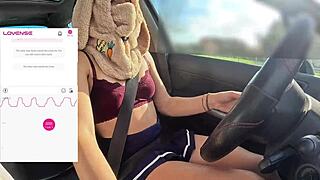 a friend films me driving with fan remote controlling my lovense vibrator 😈